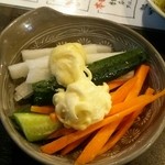 やきとり 上野文楽 - ステック野菜！なんだかマヨネーズが美味いです！