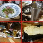 鶏料理ひとりひとり - もも肉炙り、塩釜焼