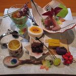 割烹 つち屋 - 季節の口取り（薄板除去後）(2015.10)