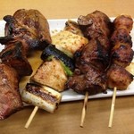 焼き鳥野島 - レバー、はつ、ねぎま、つくね