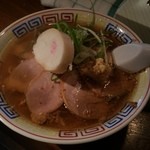 いせのじょう - 追いがつおラーメン（550円）、おろししょうが（+50円）、チャーシュー（+200円）です。2015年12月