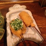 ぎんざ磯むら - シイタケ（海老詰め）、チーズとマッシュルーム