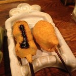 ぎんざ磯むら - こんにゃくニンニク詰め、レンコンの肉詰め