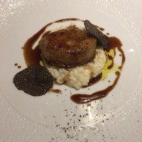 ルメルシマン オカモト - フォアグラのポワレ　リゾットと甘口のシェリー酒のソース