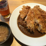コートレット - 骨付きCoteletteカレーＬ、お味噌汁、ドリンク