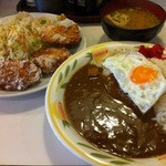 キッチンニュー早苗 - 日替わりランチ(竜田揚げとシューマイ)