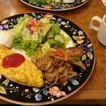 ペル エビアン - 生姜焼き野菜オムレツ定食