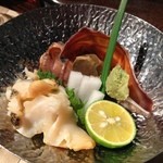 串揚げ 龍 - つぶ貝の刺身