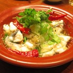 蓮香 - 白身魚と春菊の土鍋仕立て