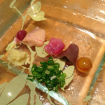 馳走屋河の - すっぽんコース(心臓、白子、くび、肝、真子ヅケ)