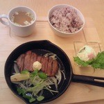 Cafe 下町の時計台 - タンステーキセット1100円