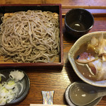 そば小屋 - 鴨せいろそば(大盛り)