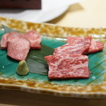 麻布十番　嘉YOSHI - しあわせ絆牛ロースと和牛タンの富士山溶岩焼き