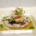 麻布十番　嘉YOSHI - 真鯛のカルパッチョ　天使の海老の紅白サラダ