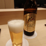 麻布十番 ふくだ - エビス小瓶で