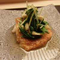 麻布十番 ふくだ - 根室キンキ塩焼き、水菜、京揚げ