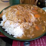 松屋 - ポークカレーライスご飯大盛り：やや上からあっぷ図 by ももち