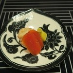 古今山久 - カラスミ　海老芋の唐揚げ　くわい