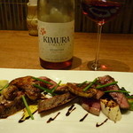 鉄板焼き Oribe - ロッシーニとロゼボトル15.12