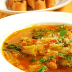Italian-style vegetable soup with lots of ingredients