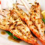 Grilled scampi with balsamic sauce
