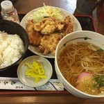 志奈乃 - 唐揚げ定食(蕎麦)