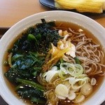 名代 富士そば - ゆず鶏ほうれん草そば