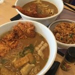 どんきゅう 亀山長明寺店 - エビ天カレーうどんとカツカレーうどん、オススメの桜エビかき揚げトッピング