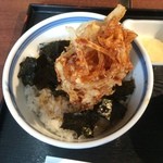 しれとこ里味 - 【2015年12月】知床産つぶのかき揚げレギュラー丼を上から、チョット伝わりにくいですよね(笑)。