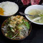 大黒セットのスープ、サラダ、ライス（小）