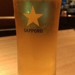 江戸そば 炭火焼 元 - グラスビール(420円）