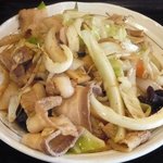 でり坊食堂 - 肉野菜オイスター炒め定食600円