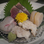 Nagomi - 刺身4種　ハモ、カンパチ、カツオ、ホタテ