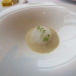 アジュール フォーティーファイブ - フォアグラもう一つの妻には粒のパスタを使ったリゾット。