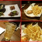 うえ山 - ハイボール、スルメの天ぷら