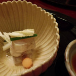 渡風亭 - 十二月：強肴（ふぐ叩き、添え野菜、ちり酢）