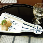 名古屋 浅田 - １月：祝い鉢（蒸しあわび、紅白なます、ごま酢、防風）