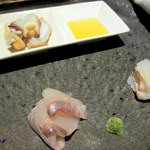 鮨ノ蔵 - ババガレイ＆クロゾイの刺身、タコのグリル