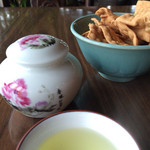 芋仔蕃薯 - 豆なし豆天をお茶請けとして