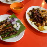 Xin Ji Kitchen - サテ　鶏牛羊　　エビのサンバルソース