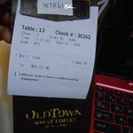 Old Town White Coffee - 注文したらwifiパスワードをすぐに持って来た
