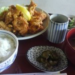 定食･喫茶 亀山 - 唐揚げ定食\750