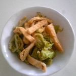 オモヤキッチン - 白菜と油揚げのさっぱりあえ。ちょこっと一味入りなのかなってアクセントあり。2016.1.14