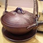 Shintomi Nagumo - （2016/1  訪問）だし茶漬け定食。土瓶にお出汁。