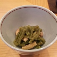 新富 なぐも - （2016/1  訪問）だし茶漬け定食。山くらげと京揚げの煮浸し。