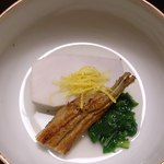 虎屋 壺中庵 - 海老芋 穴子 青菜の炊き合わせ