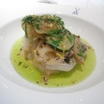 レストラン コバヤシ - 北海道産マダラの蒸し物　根菜・オリーブのグラタン仕立て