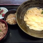 瀬戸内製麺710 - 釜玉うどん＆牛めしセット（H28.1.11）