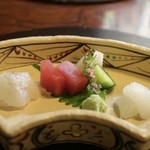 京料理 貴与次郎 - 造り　平目　鮪　烏賊