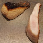 ランチコース 5100円 の静岡県下田金目鯛、山口県萩サワラ